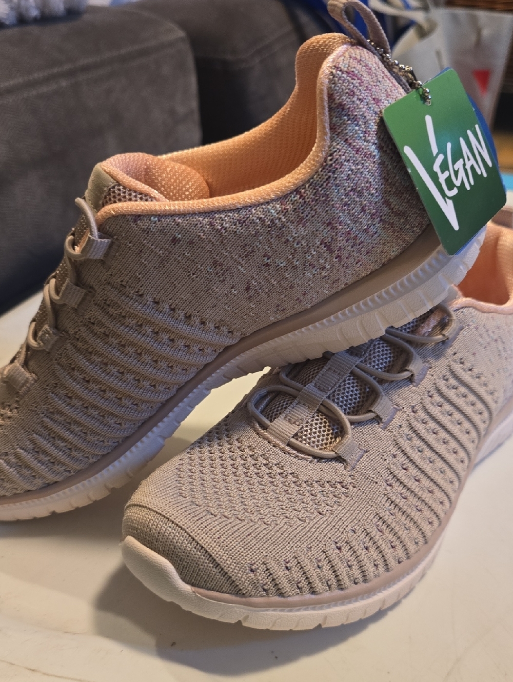 Skechers Women's Knit Vegan Walking Sneakers - Light Peachy Pink